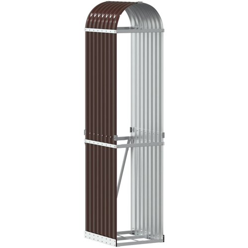 VidaXL Nosilec za polena rjav 40x45x170 cm pocinkano jeklo, (21135121) Slike