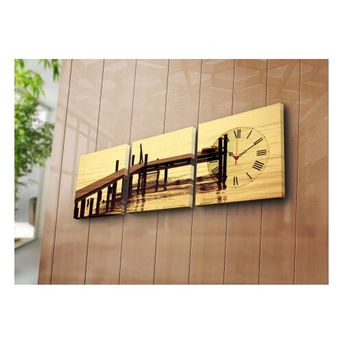 Wallity Zidni sat 3P2828CS-16, 90x28 cm, 3 dijela Cene