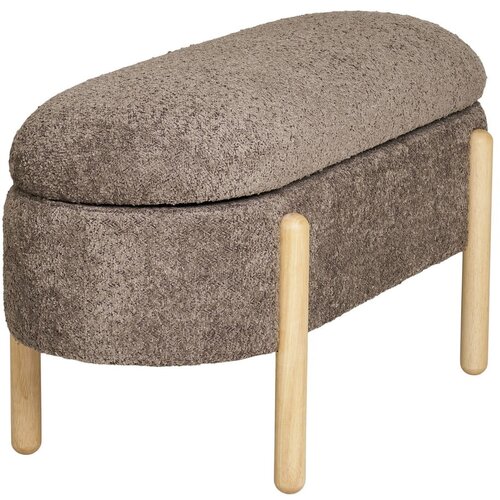 House Nordic rjava klop iz tkanine boucl&amp;eacute; branca Slike