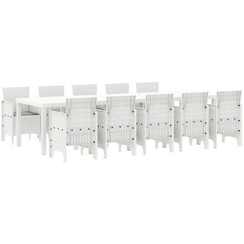  Vrtni set za objed s jastukom 11 pcs Bijela i svijetlosiva Slike