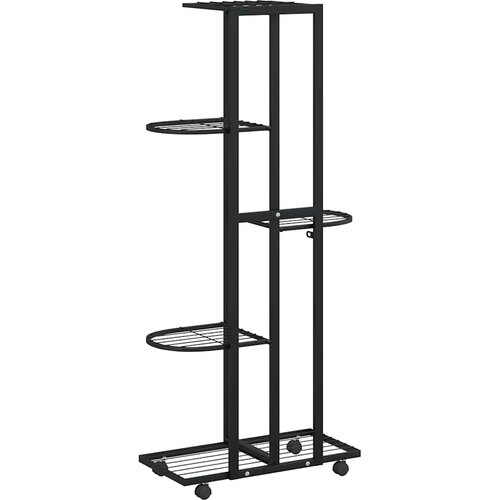  Stalak za cvijeće s 5 katova 44 x 23 x 100 cm crni željezni Slike