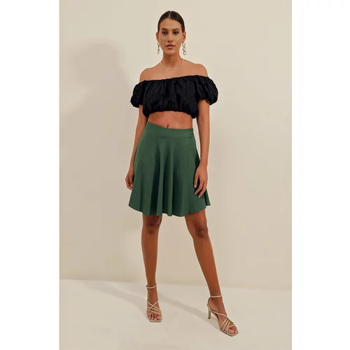 Bigdart 1885 Flare Mini Skirt - Emerald
