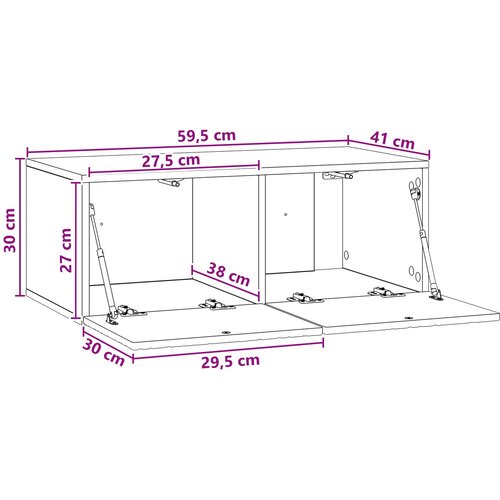  ormar za zid 59,5 x 41 x 30 cm Staro drvo Konstruirano drvo Slike