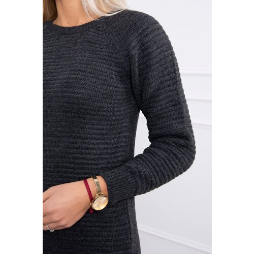 Kesi Striped sweater dress made of graphite Cene
