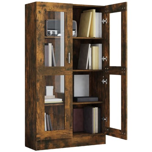  Vitrina boja dimljenog hrasta 82,5 x 30,5 x 185,5 cm drvena Slike