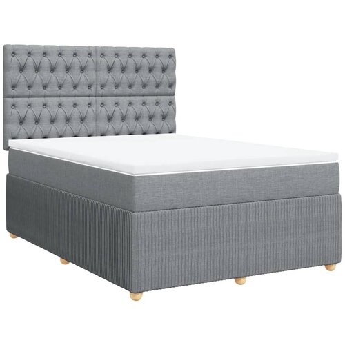 Maison Chic Box spring postelja - Vzmetna postelja z vzmetnico svetlo siva 140x200 cm blago SL17715, (21894585) Cene