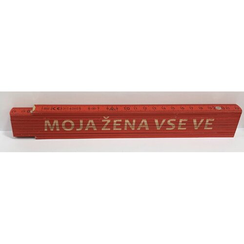 HEKA Zložljiv meter Heka (napis: Moja žena vse ve, rdeče barve, 2 m) Cene