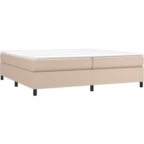  Okvir za krevet s oprugom boja cappuccina 200x200 cm od umjetne kože Slike