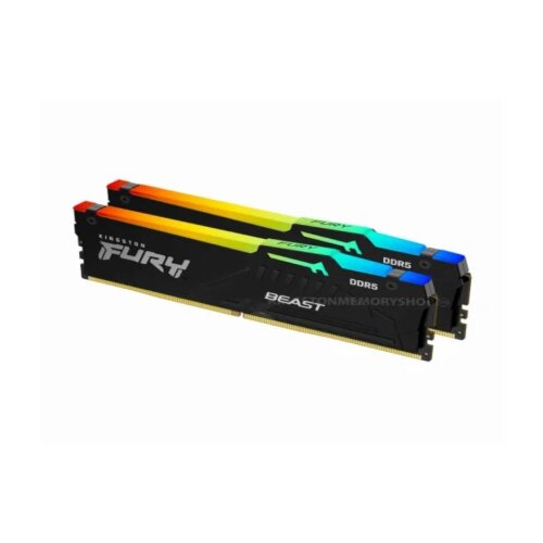 Kingston memorija 64GB(2x32GB)/DIMM/DDR5/5200MHz/CL36/FURY beast rgb expo Cene