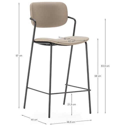 Marckeric Bež barski stoli v kompletu 2 ks (vi&amp;scaron;ina sedeža 68 cm) Maika &amp;ndash; Slike