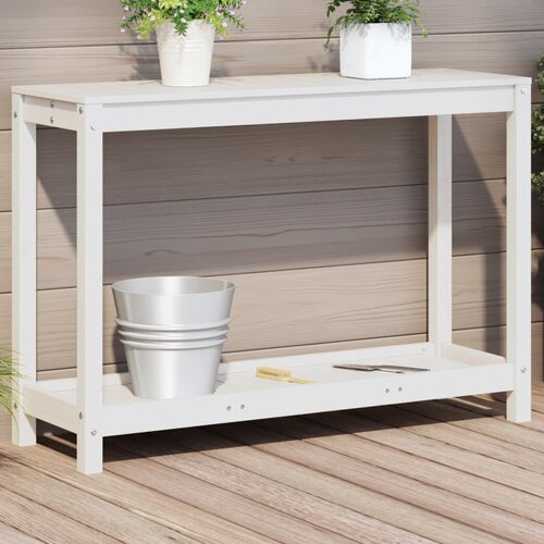 Furnova Miza za sajenje s polico bela 108x35x75 cm trdna borovina, (21920047) Slike