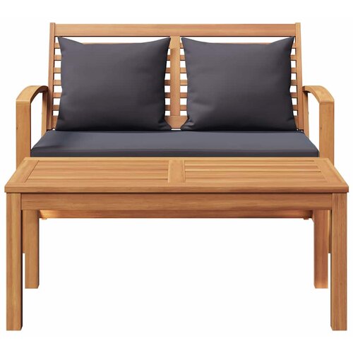  Klupa Smeđa i tamno siva 110 x 66 x 76 cm Čvrsto teak drvo Slike