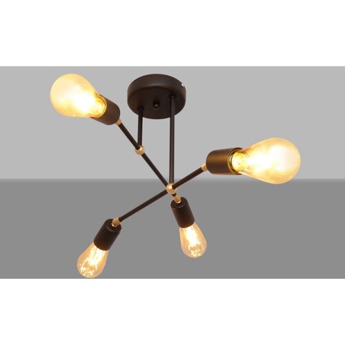  Prislonjeni luster ROSETTE 4xE27/15W/230V crna/zlatna Slike