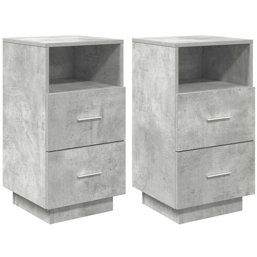 Maison Chic Dvo delni komplet Nočne omarice - Nočne mize z 2 predaloma betonsko siv 36x36x68 cm, (21689174) Cene