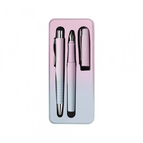 Faber-Castell Set Poly hemijska olovka + naliv pero M Blushing sky 241054 Slike