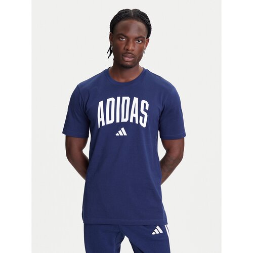 Adidas Majica Collegiate Lineage Graphic JM6417 Modra Regular Fit Slike