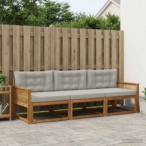  Set vanjskih sofa 3 kom. Prirodna i Svjetlosiva Cijene
