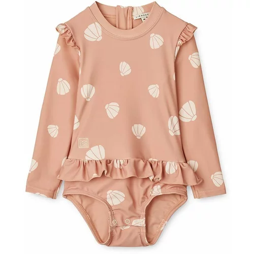 Liewood Enodelne kopalke za dojenčke Sille Baby Printed Swimsuit roza barva