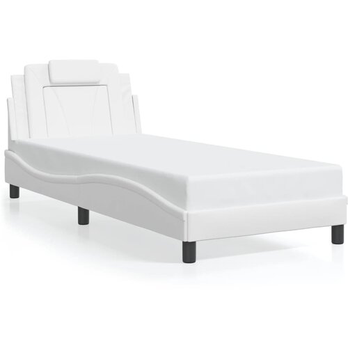  The Living Store Posteljni okvir z LED lučkami bel 80x200 cm umetno usnje - Posteljni Okvir, (21499955) Slike