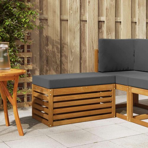  Vanjska stolica klupa s jastukom Prirodna 80 x 43 x 37 cm - Prirodno i antracit 80 cm Zatvoren prostor za noge Cijene