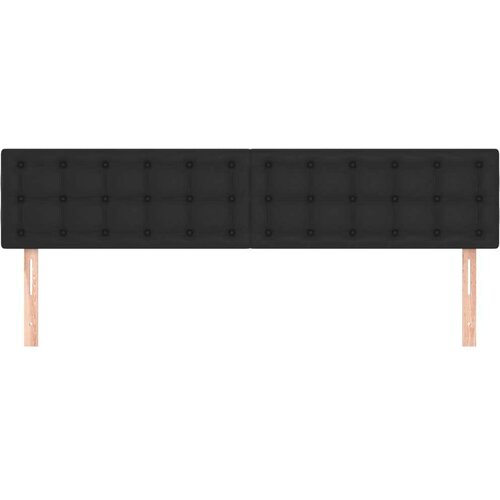  Uzglavlja 2 kom crna 100x5x78/88 cm od umjetne kože Slike