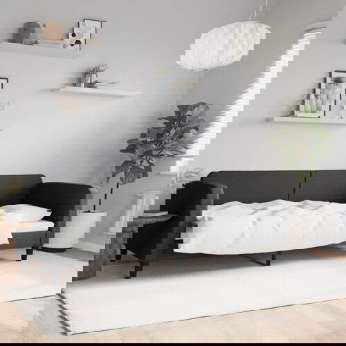 vidaXL Dnevni krevet crni 90 x 200 cm od tkanine Cijene