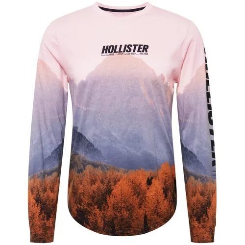 Hollister Majica svetlo lila / temno oranžna / roza / črna