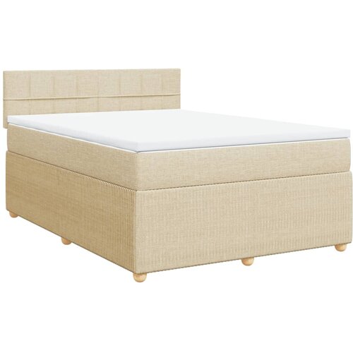 Maison Chic Box spring postelja - Vzmetna postelja z vzmetnico krem 140x190 cm blago SL5251, (21888086) Cene