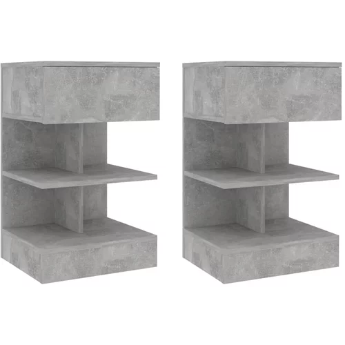 vidaXL Nočne omarice 2 kosa betonsko sive 40x35x65 cm, (20623818)