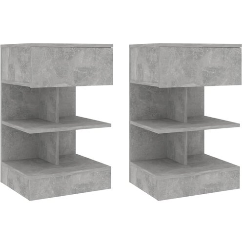 vidaXL noćni ormarići 2 kom siva boja betona 40 x 35 x 65 cm Cijene