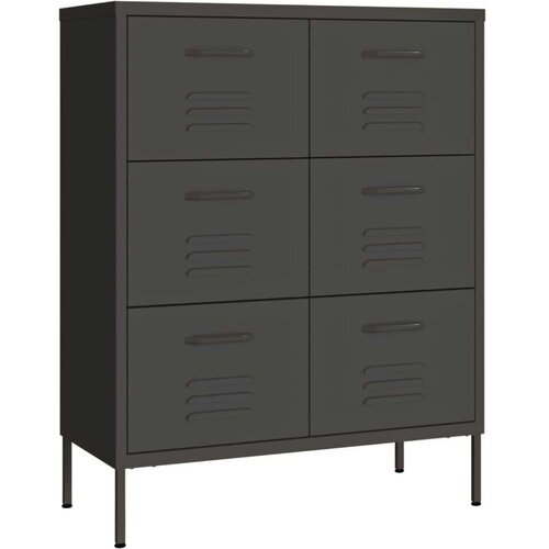VidaXL Omarica s predali antracitna 80x35x101,5 cm jeklo Slike