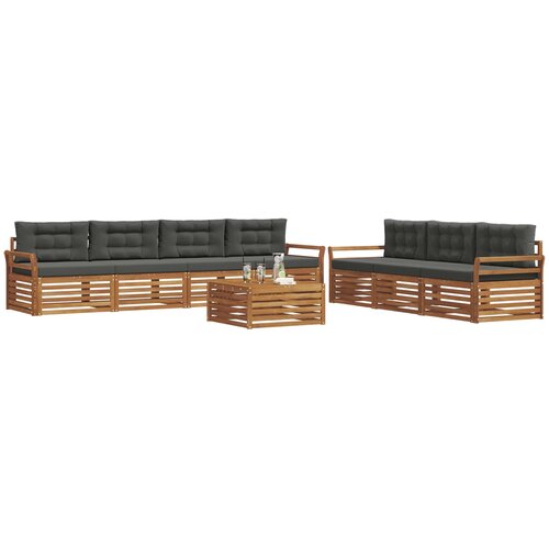  Set vanjskih sofa 8 kom. Prirodna i antracit Slike