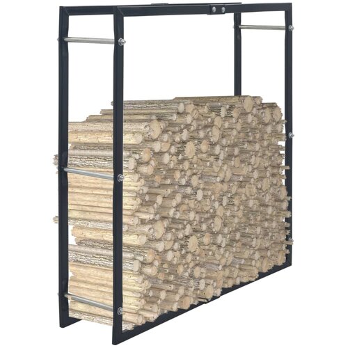  Stalak za drva za ogrjev crni 100 x 25 x 100 cm čelični Cene