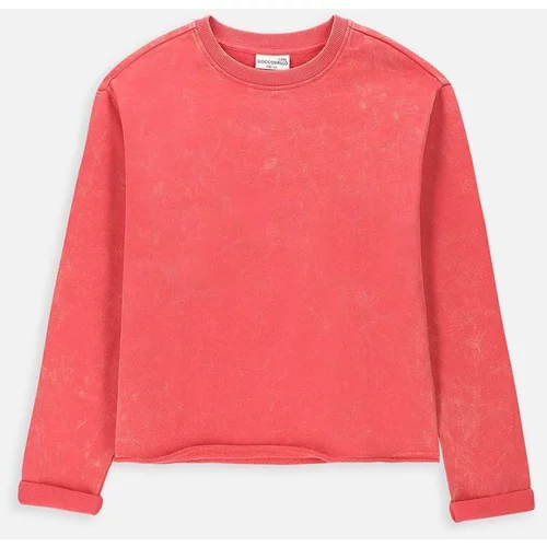 Coccodrillo Otroški bombažen pulover rdeča barva
