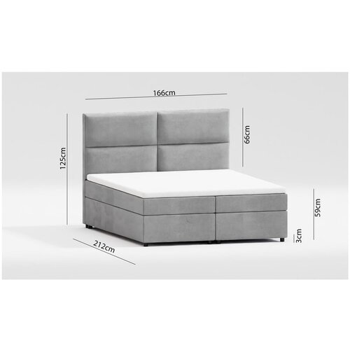 Ropez Svijetlo sivi tapecirani bračni krevet s prostorom za odlaganje s podnicom 160x200 cm Rico &amp;ndash; Slike