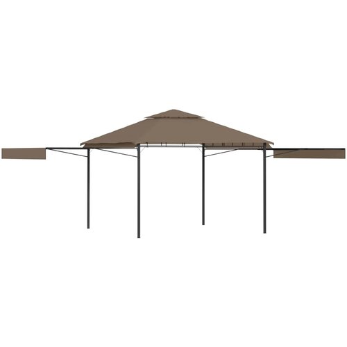 VidaXL sjenica s duplim produžnim krovom 3x3x2,75 m smeđe-siva 180g/m&amp;sup2; Slike