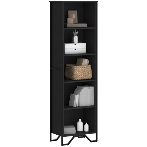 VidaXL Knjižna omara črna 50x31x169 cm inženirski les Slike