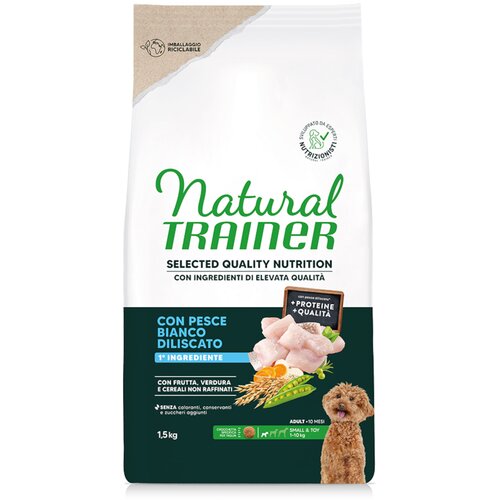 Natural trainer Selected Quality Nutrition Adult Small & Toy s bijelom ribom - 1,5 kg Cijene