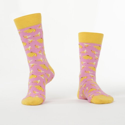 Fasardi Women's pink socks with bananas Slike