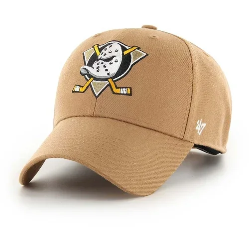 47 Brand Kapa sa šiltom s dodatkom vune NHL Anaheim Ducks boja: bež, s aplikacijom