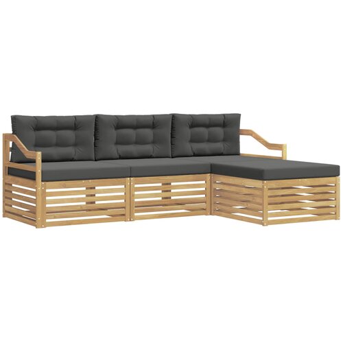 vidaXL Zunanja garnitura za sedenje 4 pcs Bela in antracit Poliester, (5000281694) Cene