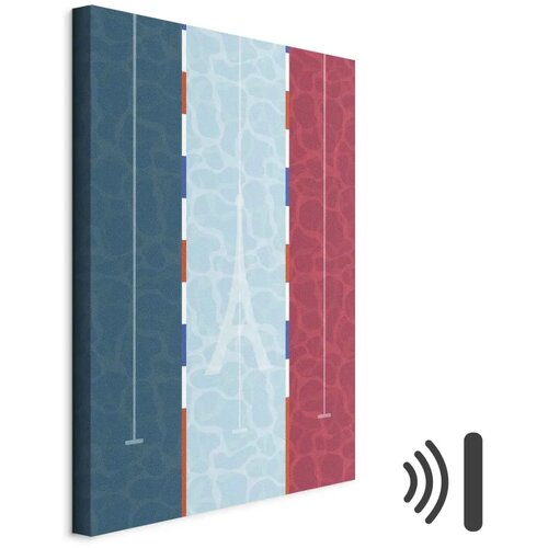  Slika - Graphic Illustration of a Swimming Pool Against the Backdrop of the French Flag 40x60 Akustična Cene