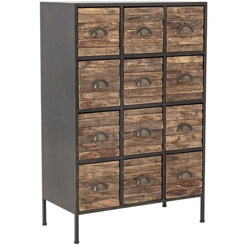 Bloomingville Crna/smeđa metalna komoda 60,5x92x33,5 cm Matteo &amp;ndash; Slike