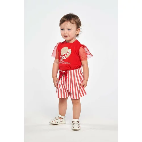Birba&Trybeyond Kratka majica za dojenčka rdeča barva