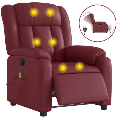 Maison Chic Električni masažni naslanjač - Relax naslanjač vinsko rdeče umetno usnje, (22134580) Cene