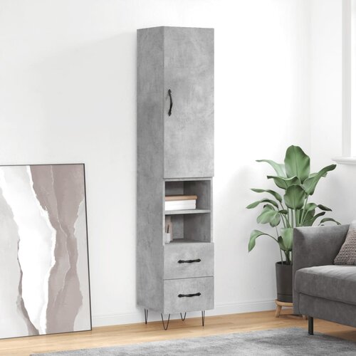 vidaXL Visoka omara betonsko siva 34,5x34x180 cm inženirski les Cene