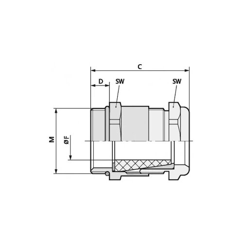  Kabelska uvodnica M25 mesing prirodne boje LappKabel SKINDICHT SHV-M-VITON 25X1,5/21/18 25 kom. Cijene