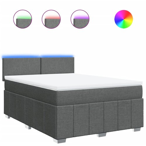 Maison Chic Box spring postelja - Vzmetna postelja z vzmetnico temno siva 160x200 cm blago SL5534, (21902611) Cene