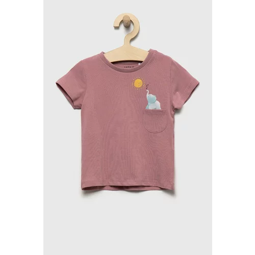 name it Otroški t-shirt roza barva
