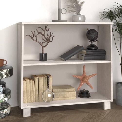 The Living Store Komoda HAMAR bela 85x35x80 cm trdna borovina - Komoda, (21663318) Slike